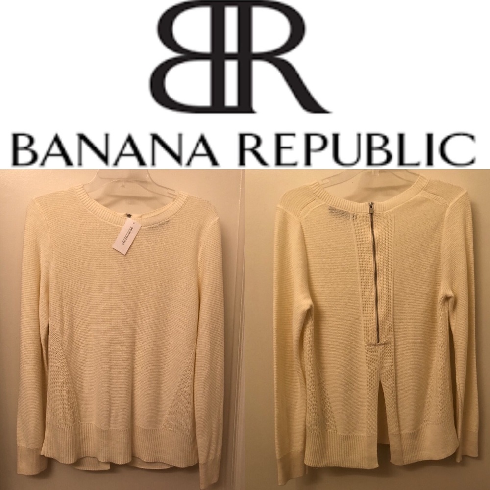NWT Banana Republic Back Zip Sweater